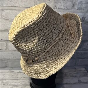 Stylish Cream Embellished fedora Straw Hat adjustable beads physician endorsed